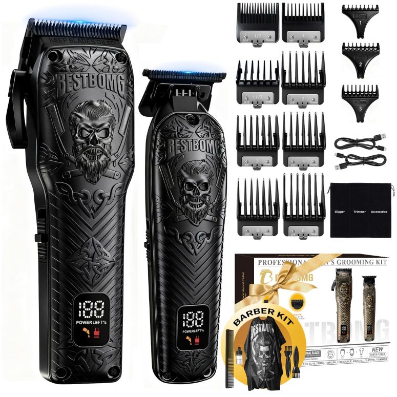 ڥåȥХꥫ Professional Cordless Mens Hair Clippers & Beard Trimmer Kits & Sets,Met...