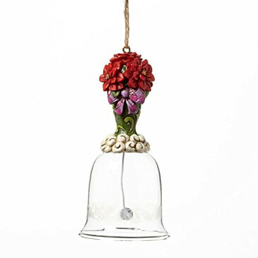 エネスコ ジム ショア ハートウッド クリーク ポインセチア グラス ベル オーナメント 4.5 インチ Poinsettia Glass Bell Ornament, 4.5-Inch 【 フィギュア 置物 置物 キャラクター 人形 プレゼント クリスマス 誕生日 】 送料無料 【並行輸入品】