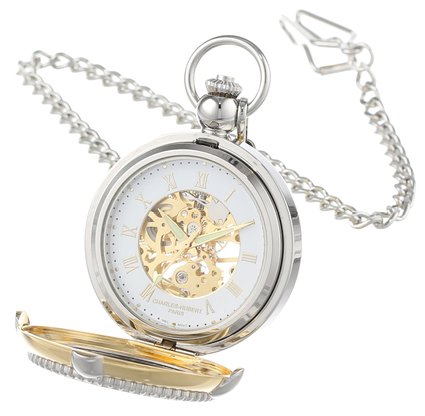 チャールズヒューバート Charles-Hubert, Paris 懐中時計 ポケット ウォッチ ホワイト 3846 【並行輸入品】
