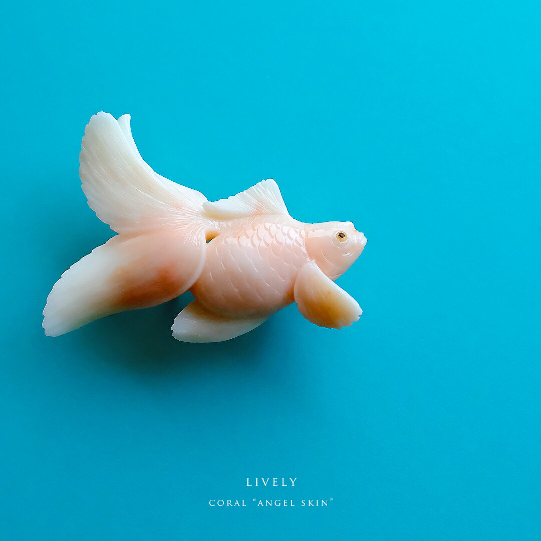 桃珊瑚(サンゴ) 帯留め 『LIVELY 〜CORAL 