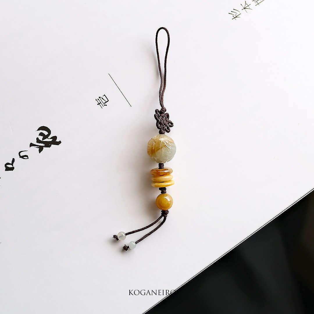 翡翠市無処理A貨天然本翡翠ストラッ...