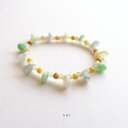翡翠 (ヒスイ) 丸玉ブレスレット 『NIJI』 (マルチカラー&氷翡翠/内周15.0cm) 一点物 無着色 上質 ミャンマー産 天然ひすい ジェダイト 硬玉 天然石 国石 パワーストーン 5月誕生石 誕生日 記念日 プレゼント シリコンゴム【送料無料】