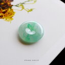 翡翠 (ヒスイ)玉璧ペンダントトップ 『SPRING BREEZE』 アイシーグリーン 氷翡翠 フープ 一点物 ミャンマー産天然ひすい 硬玉 ジェダイト 高品質 無着色 天然石 5月誕生石 誕生日 記念日 希少 国石 ギフト 縁起物 ネックレス 透明【送料無料】【鑑別書作成無料】