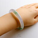 翡翠(ひすい)バングル (円形/内径53.3mm) 『NIJI』アイシーラベンダー&アイシーグリーン翡翠 一点物 高品質 無着色 ミャンマー産天然ヒスイ ジェダ...
