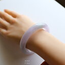 翡翠(ひすい)バングル (円形/内径57.8mm) 『NENE』アイシーラベンダー翡翠 一点物 高品質 無着色 ミャンマー産天然ヒスイ ジェダイト 天然石 お守り 縁起物 5月誕生石 国石 プレゼント パワーストーン 誕生日 記念日 【鑑別書作成無料】【送料無料】