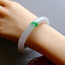 翡翠 (ひすい) バングル『IMPRESSION』 (円形/内径55.3mm) アイシーホワイトラベンダー&グリーン翡翠 一点物 高品質 無着色 ミャンマー産天然ヒスイ ジェダイト ナチュラル 天然石 パワーストーン お守り 縁起物 5月誕生石 国石 誕生日【鑑別書作成無料】【送料無料】