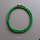 翡翠 (ヒスイ) ネックレス / パーツ『YAMA』 (グリーン翡翠 丸玉ビーズ連) 一点物 ミャンマー産天然ひすい 高品質 無着色 ジェダイト 硬玉 ナチュラ...