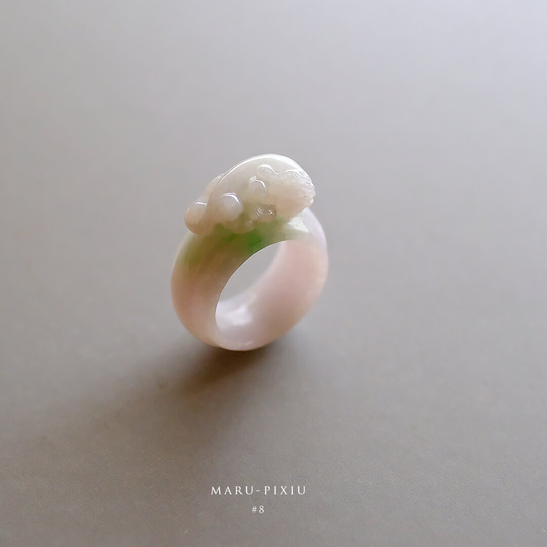 翡翠彫刻くりぬきリング『MARU-...