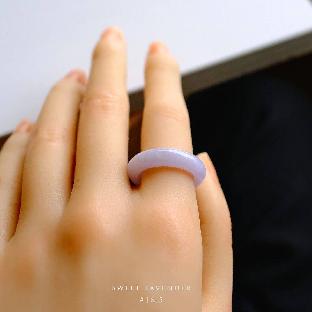 翡翠 (ヒスイ)くりぬきリング 『SWEET LAVENDER』(16.5号/ラベンダー翡翠) 一点物 希少 高品質 無着色 ミャンマー産天然ひすい ナチュラルジェダイト 硬玉 5月誕生石 国石 お守り パワーストーン ギフト 誕生日 記念日【送料無料】