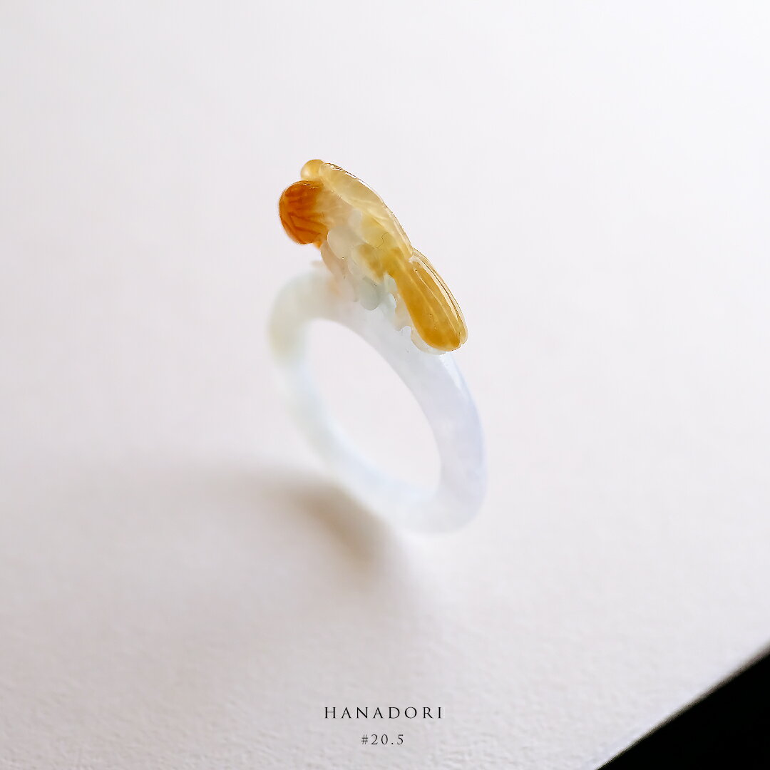 翡翠彫刻くりぬきリング『HANAD...