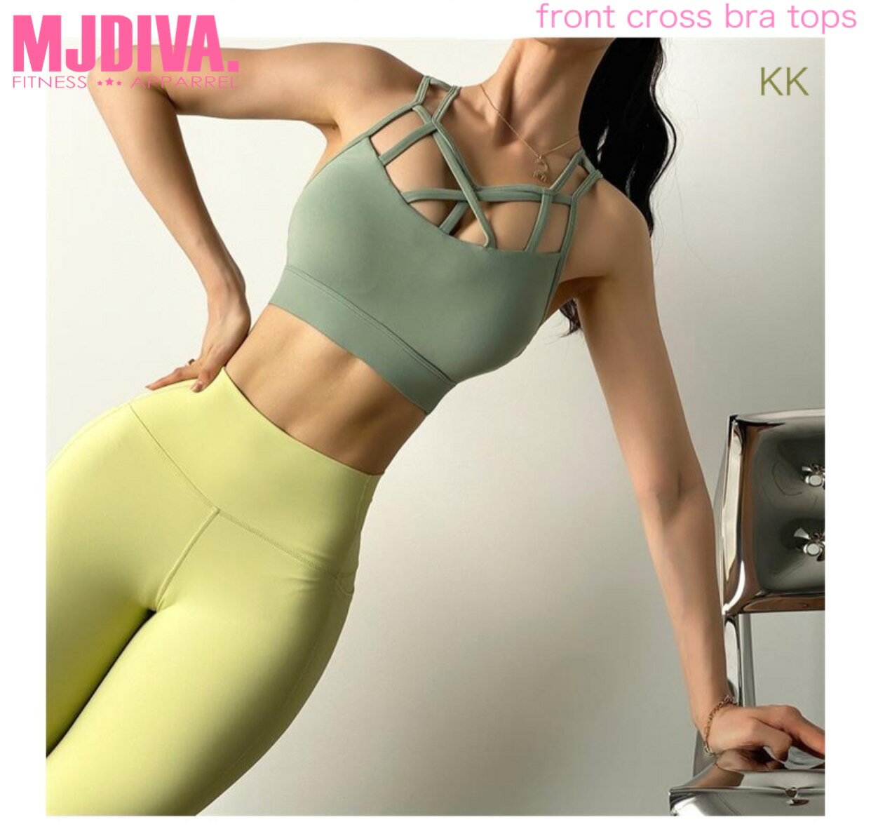 楽天MJDIVA【送料無料】MJDIVA フロントクロスデザインブラトップKK【即日配送！】筋トレ女子必見！超美尻 BOOTY美尻美脚レギンスSNSで話題 桃尻筋トレ女子 インスタ映え ビキニ FITNESSBIKINI コンテスト ZUMBA レスミルズ ダイエット プロテイン女子 脂肪燃焼 ボディメイク