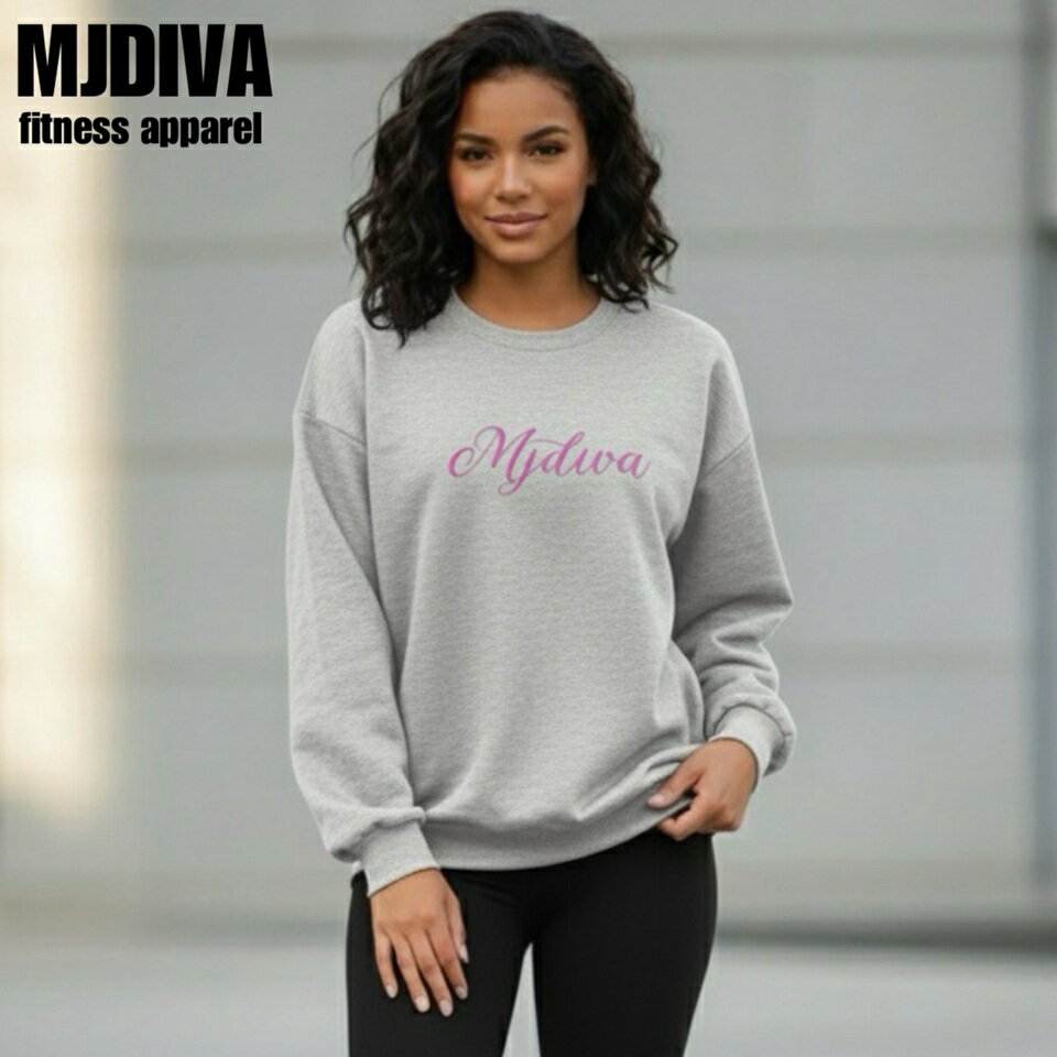 刺繍ロゴスウェットトレーナーGY 美尻 美脚 フィットネスウェア スポーツウェア 筋トレ 可愛いトレーニ..