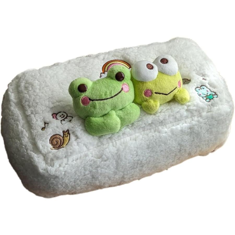 Rakuten - けろけろけろっぴ×かえるのピクルス ティッシュケース ティッシュボックスカバー コラボデザイン サンリオ ピクルス ぬいぐるみ素材 かわいい