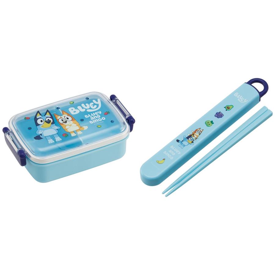 Rakuten - ブルーイ ランチ2点セット 弁当箱 450ml 箸セット 食洗機対応 ふわっとタイトランチBOX スライド式ハシ箱セット 子供用 お弁当 Bluey