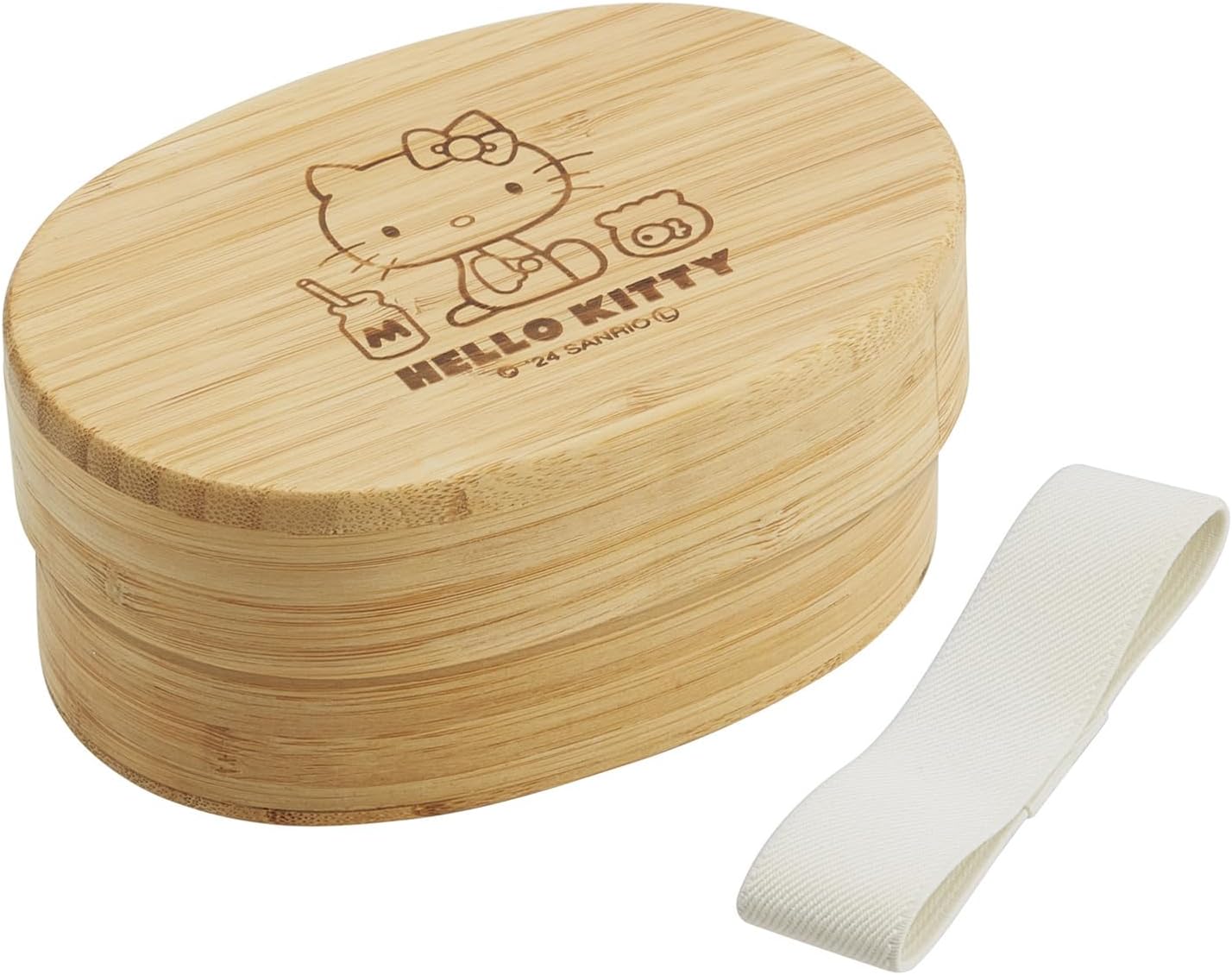 Lunch Boxes - ハローキティ 竹製 弁当箱 400ml ナチュラル ランチボックス 1段 軽量 小さめ レディース 子供用 お弁当箱 サンリオ Sanrio スケーター BWLB4