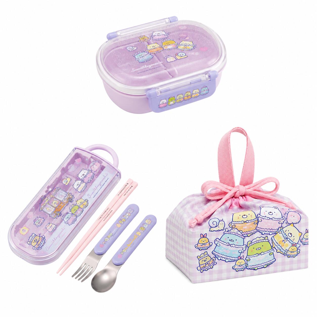 Rakuten - 【3点セット】 すみっコぐらし 弁当箱 360ml + カトラリーセット + 巾着 ランチセット San-X サンエックス 食洗機対応 子供用 女の子 入園 入学 スケーター