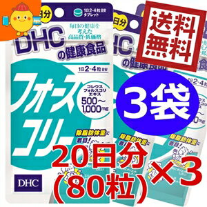 【送料無料】 DHC フォースコリー 20日分（80粒）×3袋 (サプリメント) ※北海道800円・東北400円の別途送料加算