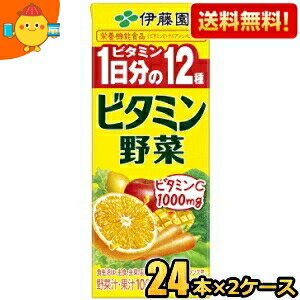 あす楽対応 【送料無料】伊藤園 ビタミン野菜 200ml紙パック 48本(24本×2ケース) [野菜ジュース] ※北海道800円・東北400円の別途送料加算 [39ショップ]のサムネイル