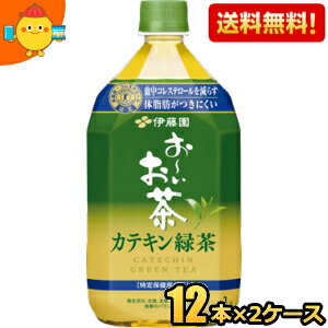 【送料無料】伊藤園 お〜いお茶 カテキン緑茶 1000mlペットボトル 24本(12本×2ケース) 1Lサイズ 二つの..