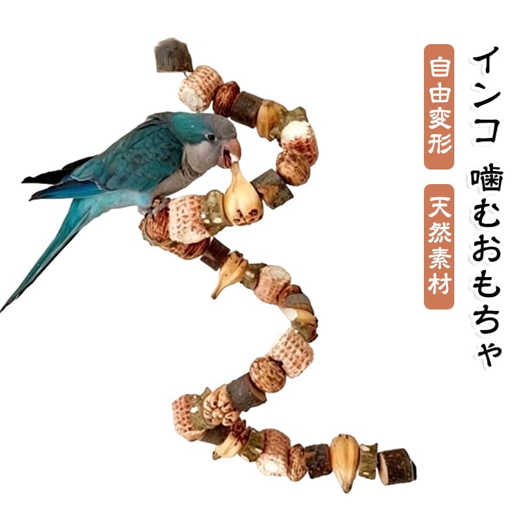自然木 りんごの木 噛むおもちゃ オウム 鳥用パーチ スパイラルパーチ インコ インコ 80cm 90cm 曲がる 自由に形を変えられる かじり木 噛むおもちゃ 爪とぎ 爪ケア 止まり木 小鳥 文鳥 セキセイインコ ケージアクセサリー ストレス解消 運動不足対策