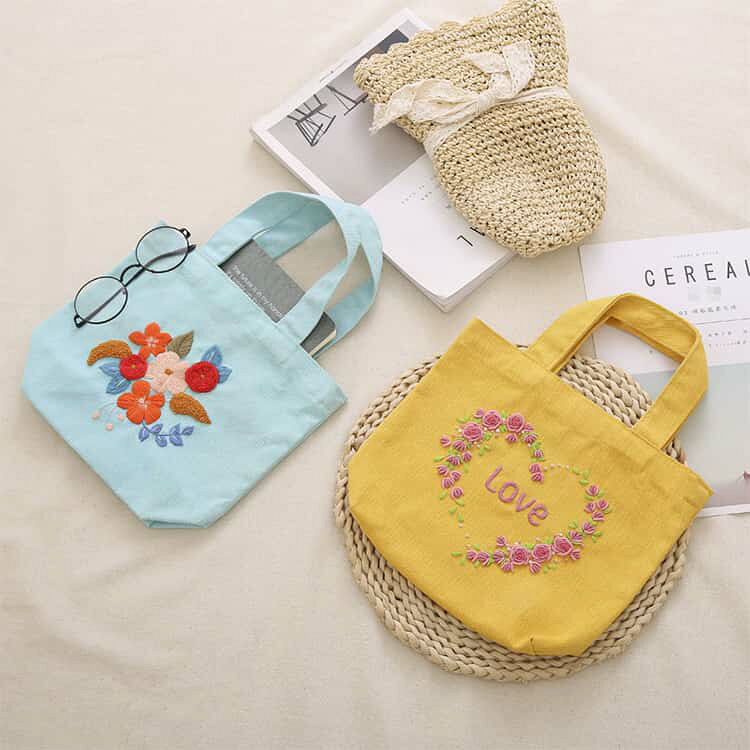 刺繍キット バッグ 小さめ セット おしゃれ 初心者セット かわいい ランチバッグ ...
