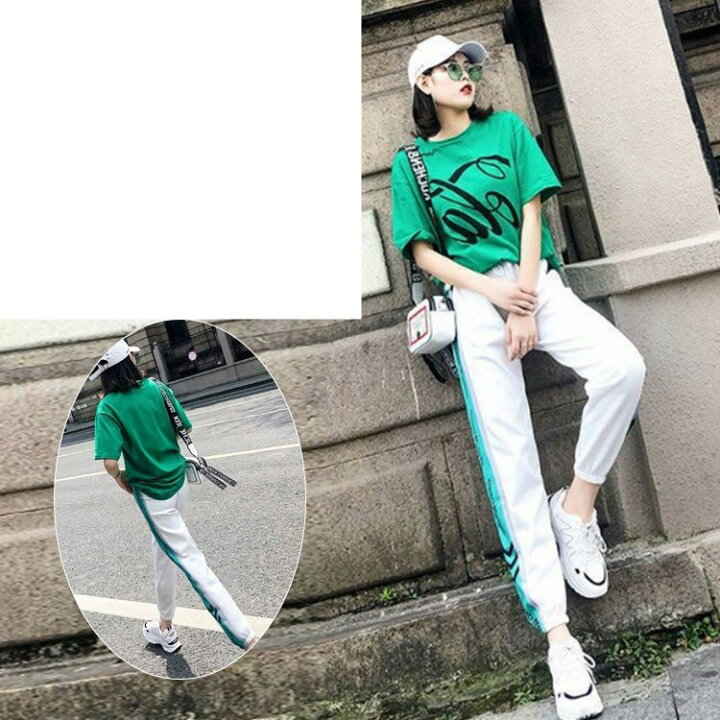 夏 セットアップ レディース セットアップ 5分袖 ブラウス ゆったり スウェット ロング丈 カジュアル スポーツ 野外