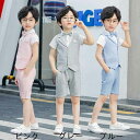 男の子 スーツセット フォーマルスーツ キッズ 子供服 子供スーツ 上下セット ショートパンツ 半袖 送料無料