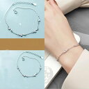 ブレスレット レディース シンプル おしゃれ プラチナ仕上げ 18金仕上げ シルバー925 シルバーブレスレット ルス スター 星 送料無料
