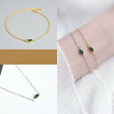 ブレスレット レディース シンプル おしゃれ プラチナ仕上げ 18金仕上げ シルバー925 シルバーブレスレット エメラルドカラー マティ 20代 30代 40代 送料無料