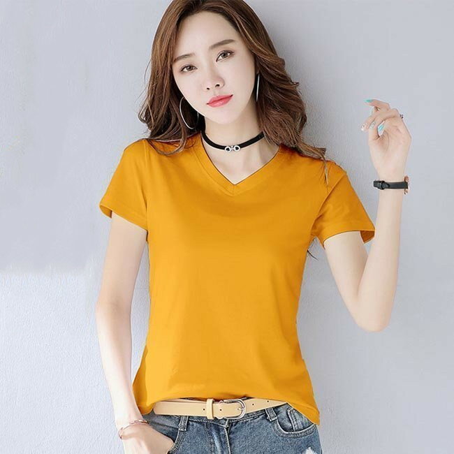 2021 Tシャツ 半袖 レディース サマーTシャツ Vネック 半袖Tシャツ カットソー 夏 無地Tシャツ シンプル 夏Tシャツ 着まわし カラバリ 送料無料