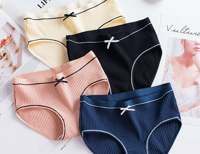 送料無料 ショーツ レディース 3枚セット 綿 インナー パンツ 下着 リボン コットン レギュラーショーツ 無地