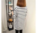 Tシャツ 長袖 女性用 ボーダー柄 長袖Tシャツ ゆったり マリンセーラー カットソー レディース トップス 春 夏 秋 シンプル カジュアル