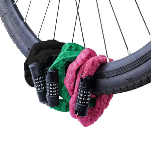 自転車 鍵 チェーンロック 軽量 ダイヤルロック 4桁 ダイヤル式 チェーン ワイヤー...