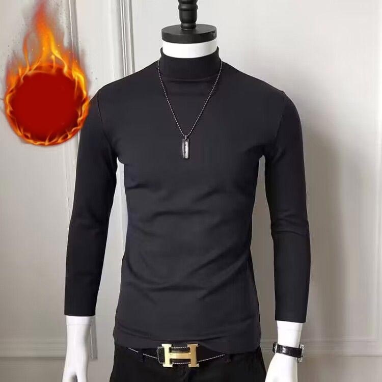 送料無料 ゴルフウェア メンズ 保温 長袖 アンダーウェア 裏起毛 ヒート ウォーム ストレッチ タートルネック ハイネック インナーシャツ 防寒 Tシャツ ゴルフウェア カットソー 秋冬 トップイズム