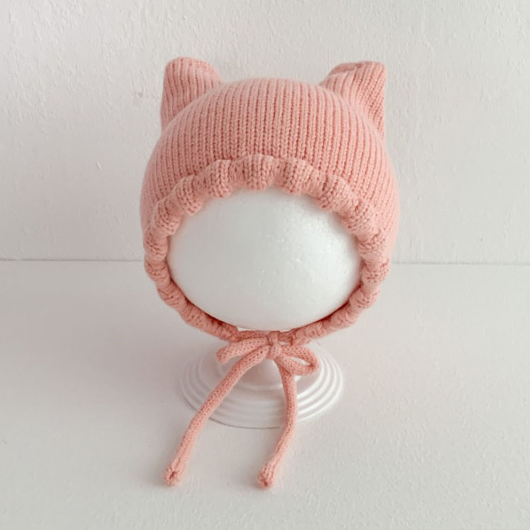 帽子 ベビー 耳付き 秋冬 猫耳 秋 ニット帽 猫 ねこ耳 冬 新生児 スキー 女の子 男の子 ベビー帽子 幼児 紐付き 可愛い 寒さ対策 お出かけ 赤ちゃん 子ども こども 月齢 フォト 男女兼用 ニット帽 キッズ帽子 ニット帽