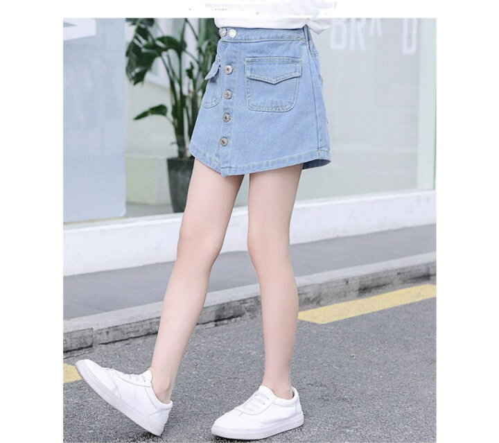150cm 120cm キッズ パンツ ショートパンツ デニムキュロット ボトムス 160cm 女児...