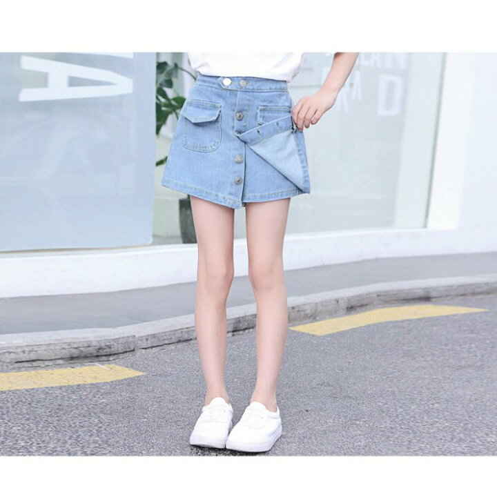 150cm 120cm キッズ パンツ ショートパンツ デニムキュロット ボトムス 160cm 女児...