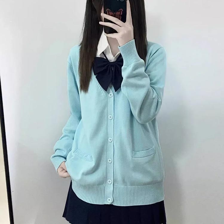 女子高生 スクールカーディガン 学生服 高校生 ニットカーディガン 長袖 中学生 入...