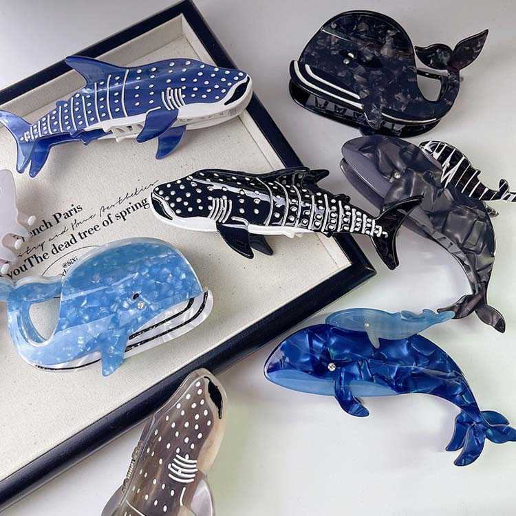 クジラ バンスクリップ レディース 大きいサイズ 大人 可愛い 魚 風 ヘアアクセサリー おしゃれ 上品 海 ヘアクリップ ヘアアレンジ まとめ髪 ヘアアクセ 女子 キッズ 子供 学生の商品画像 2