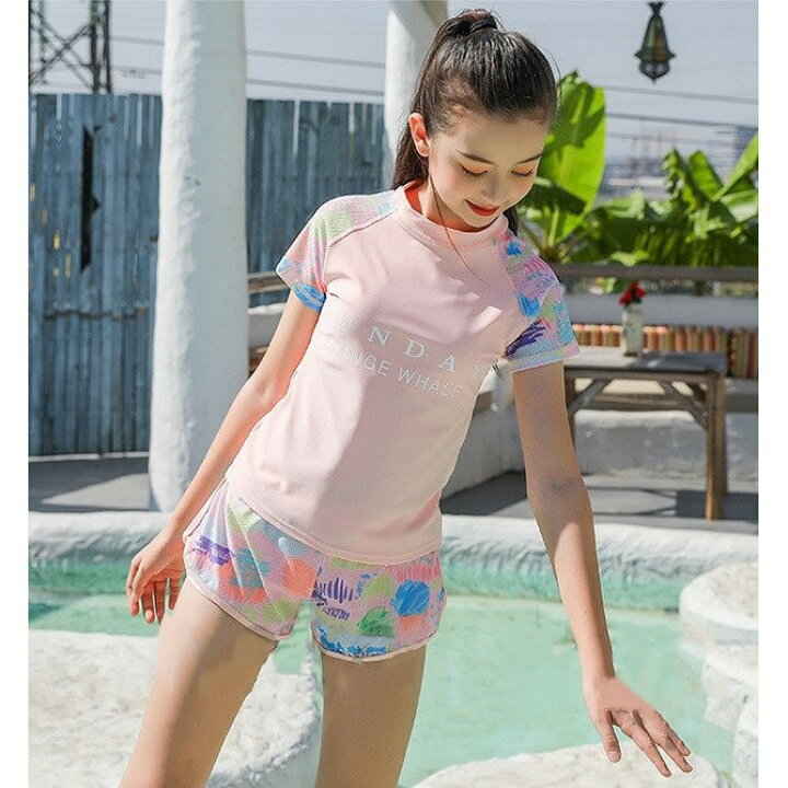 大きいサイズ キッズ 子供 2点セット 女の子 コンサバ Tシャツ ショートパンツ セ...