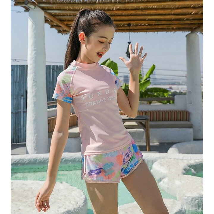 大きいサイズ キッズ 子供 2点セット 女の子 コンサバ Tシャツ ショートパンツ セ...