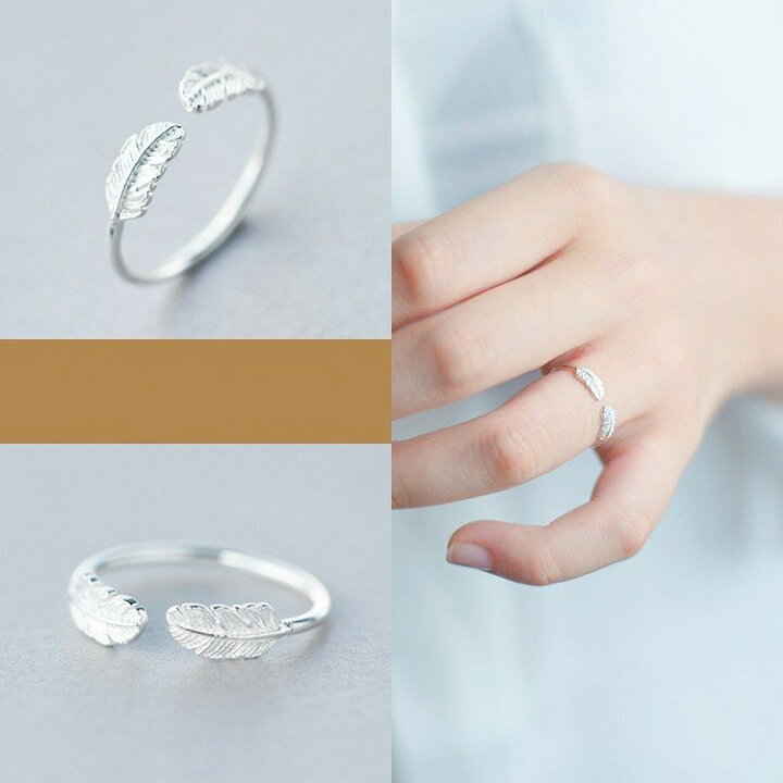指輪 リング レディース おしゃれ シンプル プラチナ仕上げ シルバー925 シルバーリング SV925 リーフ 葉 フリーサイズ 20代 30代 40代