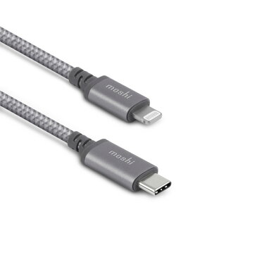 【ポイント10倍 / 6/11 01:59まで】 iPhone iPad を MacBook ProやUSB-Cアダプターへ接続できる 高耐久性ケーブル moshi Integra USB-C to Lightning 25cm (Titanium Gray)