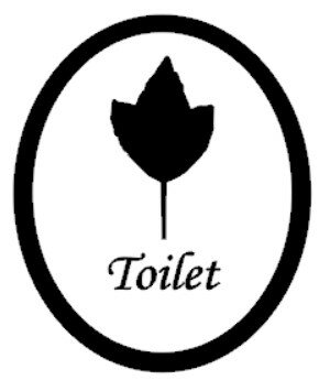 Rakuten - ウォールステッカー トイレ おしゃれ 英字 リーフフレーム toilet 2枚セット 木 葉っぱ アルファベット ミニウォールステッカー メール便 送料無料 モノトーン wall sticker ドア wc