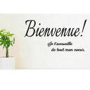 新商品 ウォールステッカー フランス語 Bienvenue2 Welcomeシリーズ LLサイズ 仏語 アルファベット トイレ ガラス 窓 wall stick...