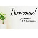 新商品 ウォールステッカー フランス語 Bienvenue2 Welcomeシリーズ LLサイズ 仏語 アルファベット トイレ ガラス 窓 wall sticker 壁デコ 北欧 はがせるウォールステッカー モノトーン おしゃれ ようこそ メール便 送料無料 シール restaurant