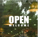 ウォールステッカー OPEN 開店 オープン Mサイズ ゆうパック送料無料 店舗 welcome ウェルカム オススメ インスタ映え カフェ レストラン 雑貨 ...
