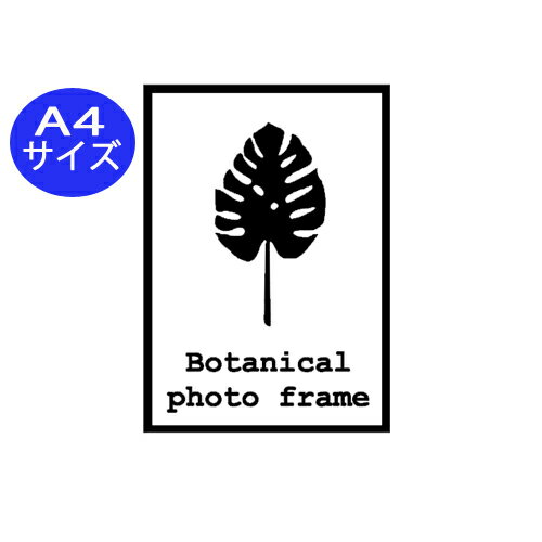 ウォールステッカー おしゃれ モノトーン フレーム ステッカー メール便 送料無料 ボタニカルフォトフレーム Mサイズ A4サイズ ハワイアン キッチン トイレ botanical photo frame ナチュラル 模様 四角い 飾り シール 額 botanical
