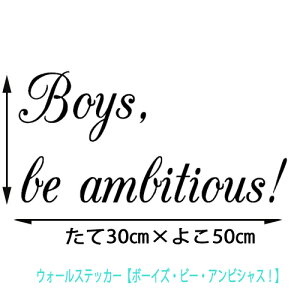 ウォールステッカー おしゃれ 英字 アルファベット 壁紙 Boys,be ambitious! ボーイズ・ビー・アンビシャス！ 壁シール 壁ステッカー 部屋 インテリア はがせる 北欧雑貨 名言 北欧 モノトーン ホーム wall sticker アクセント メッセージ message メール便 送料無料