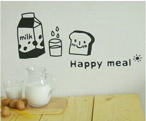 륹ƥå  ϥåԡߡ ߥ륯 ̲ happy milk pan ɻ å Ҷ ᡼ ̵ ž̼ 襤 ե Υȡ  󥹥Ǥ å kids wall sticker  home
